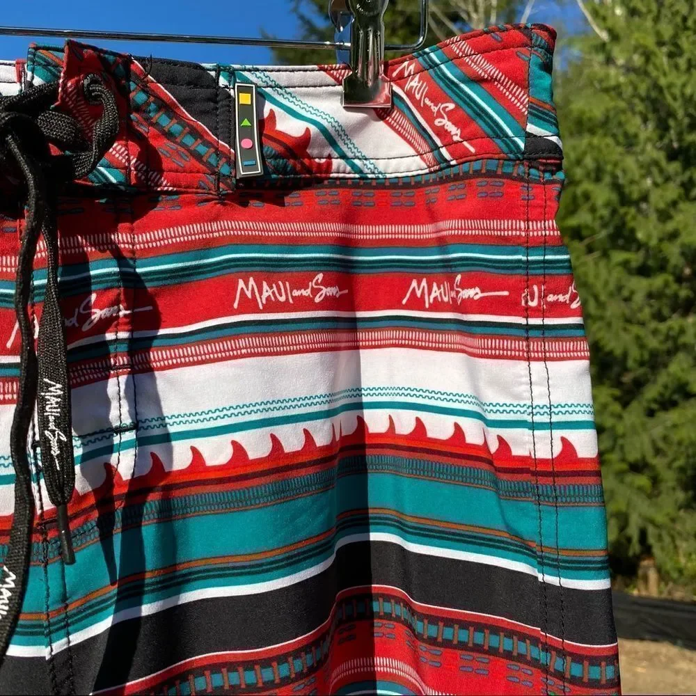 Maui And Sons Black Shark Swim Trunks